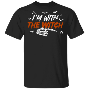 Halloween Witch Shirt I'm With The Witch Funny Halloween Witch Lover Gifts Halloween T-Shirt - Macnystore