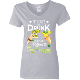 If Lost Or Drunk Please Return To Freakin Husband Ladies V-Neck T-Shirt - Macnystore