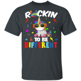 Rockin' To Be Different Tune Unicorn Autism Awareness Gifts T-Shirt - Macnystore