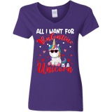 All I Want For Valentine Is A Uicorn Ladies V-Neck T-Shirt - Macnystore