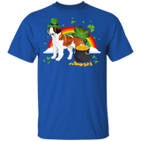 Leprechaun St. Bernard Dog Lover St Patrick's Day Gifts T-Shirt - Macnystore