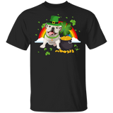 Leprechaun English Bulldog Dog Lover St Patrick's Day Gifts T-Shirt - Macnystore