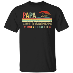 Vintage Retro Papa Like A Grandpa Only Cooler Shirt Matching Father's Day Gifts T-Shirt - Macnystore