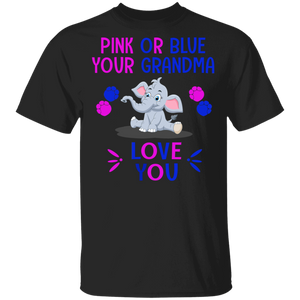 Keeper Of The Gender Pink or Blue Grandma Loves You Elephant T-Shirt - Macnystore