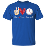 Peace Love Baseball Cute Victory Hand Emoji Heart Baseball Shirt Matching Baseball Player Lover Gifts T-Shirt - Macnystore