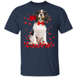 Australian Shepherd Rose Flower Funny Pet Dog Lover Owner Couple Husband Wife Fiance Fiancee Girlfriend Boyfriend Valentine Gifts T-Shirt - Macnystore