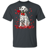 Dalmatian Rose Flower Funny Dalmatian Dog Lover Owner Couple Husband Wife Fiance Fiancee Girlfriend Boyfriend Valentine Gifts T-Shirt - Macnystore