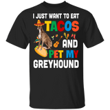 I Just Want To Eat Tacos And Pet My Greyhound Mexican Gifts Youth T-Shirt - Macnystore