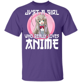 Just A Girl Who Lives Anime Funny Otaku Anime Lover Youth T-Shirt - Macnystore