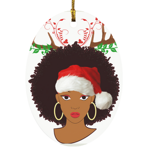 Black Christmas Queen Cool Santa Christmas Black Girl Proud Black Afro African American Ladies Matching Family Ornament Xmas - Macnystore