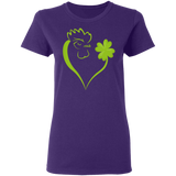 Dabbing Shamrock Chicken Heart St Patrick's Day Irish Gifts Ladies T-Shirt - Macnystore