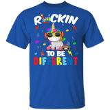 Rockin' To Be Different Tune Unicorn Autism Awareness Gifts T-Shirt - Macnystore