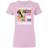 I Just Want To Eat Tacos And Pet My English Springer Spaniel Mexican Gifts Ladies T-Shirt - Macnystore