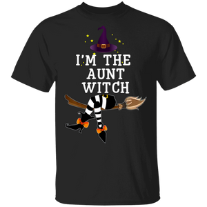 Im The Aunt Witch Broom Hat Halloween T-Shirt - Macnystore