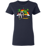 Leprechaun Keeshond Dog Lover St Patrick's Day Gifts Ladies T-Shirt - Macnystore