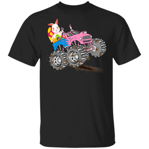 Bunny Riding Monster Truck Easter Eggs Funny Easter Biker Gifts T-Shirt - Macnystore