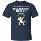 The Shenanigator Made Me Do It Dabbing St. Bernard Leprechaun Shamrock St. Bernard Dog Lover St Patrick's Day Gifts T-Shirt - Macnystore
