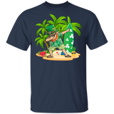 Dabbing Leprechaun Hawaiian Hibiscus St Patrick's Day Gifts T-Shirt - Macnystore