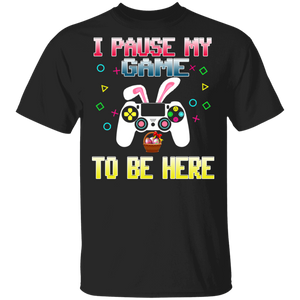 I Paused My Game To Be Here Bunny Game Controller Easter Day T-Shirt - Macnystore