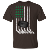 Ice Hockey American Flag Shamrock St Patrick's Day Gifts T-Shirt - Macnystore