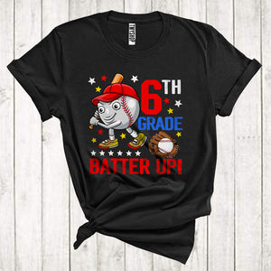 MacnyStore - 6th Grade Batter Baseball Cute Ball Kids Sport Player Lover Back To School T-Shirt