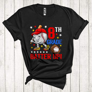 MacnyStore - 8th Grade Batter Baseball Cute Ball Kids Sport Player Lover Back To School T-Shirt