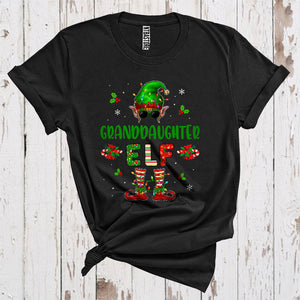 MacnyStore - Granddaughter Elf Funny Christmas Lights Sunglasses Elf Costume Matching Family Group T-Shirt