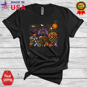 MacnyStore - Halloween Dental Three Teeth Cute Halloween Tooth Pumpkin Witch Dentist Group T-Shirt