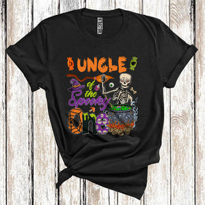 MacnyStore - Halloween Uncle Of The Spooky One Funny Skeleton Witch's Boiling Pot Family Group T-Shirt