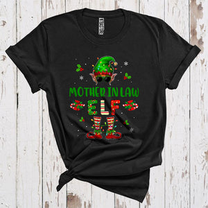 MacnyStore - Mother In Law Elf Funny Christmas Lights Sunglasses Elf Costume Matching Family Group T-Shirt