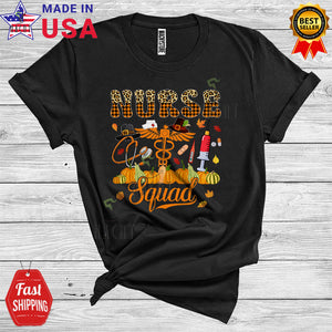 MacnyStore - Nurse Squad Cute Thanksgiving Pumpkin Pilgrim Nurse Tools Matching Group T-Shirt