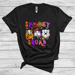 MacnyStore - Spooky Squad Funny Three Witch Pumpkin Ghost Boo Guinea Pigs Halloween Costume Animal Lover T-Shirt