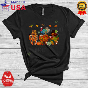 MacnyStore - Thanksgiving Dental Three Teeth Cute Turkey Pumpkin Pilgrim Tooth Dentist T-Shirt