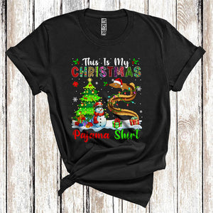 MacnyStore - This Is My Christmas Pajamas Shirt, Snowman Xmas Tree Lights Santa Eel, Christmas T-Shirt