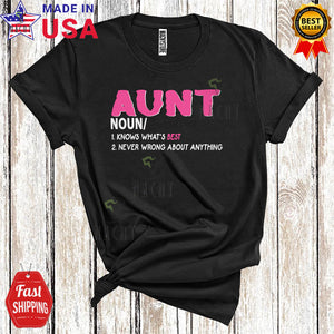 MacnyStore - Aunt Definition Knows What's Best Never Wrong Cool Happy Mother's Day Matching Family Group T-Shirt