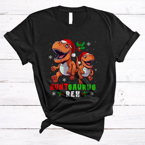 MacnyStore - Auntsaurus Rex Happy Christmas Pajama Family Group T-Rex Dinosaur Xmas T-Shirt