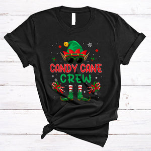 MacnyStore - Candy Cane Crew ELF Funny Cool Christmas ELF Lover Matching Xmas Pajama Family Group T-Shirt