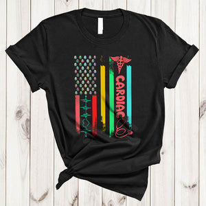 MacnyStore - Cardiac, Wonderful Easter Day Proud US Flag Egg Hunt Lover, Matching Cardiac Nurse Group T-Shirt