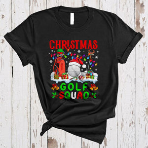 MacnyStore - Christmas Golf Squad, Joyful Cool X-mas Lights Sport Player Team, Snow Around T-Shirt