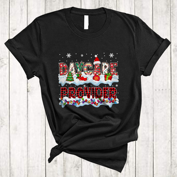 MacnyStore - Daycare Provider, Amazing Christmas Lights Santa Daycare Provider, Snow Around X-mas Group T-Shirt