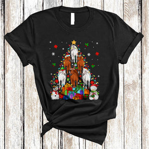 MacnyStore - ELF Reindeer Santa Horse As Christmas Tree, Lovely X-mas Farm Animal Farmer, Snowman Snow T-Shirt