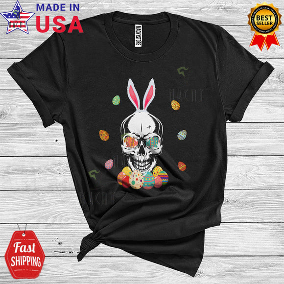 MacnyStore - Easter Bunny Skull Funny Happy Easter Day Bunny Pirate Skull Matching Egg Hunting Lover T-Shirt