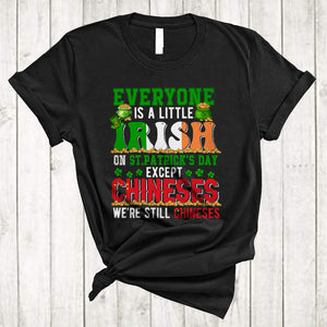 MacnyStore - Everyone Irish Except Chineses, Proud St. Patrick's Day Irish Flag, Shamrock Family Group T-Shirt