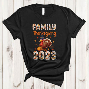 MacnyStore - Family Thanksgiving 2023, Wonderful Thanksgiving Turkey Fall Pumpkin, Family Group T-Shirt