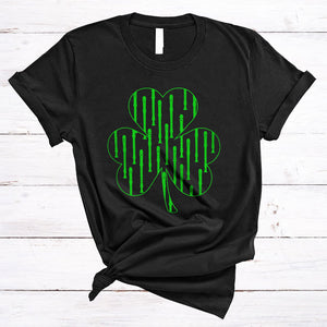 MacnyStore - Flute Inside Shamrock, Awesome St. Patrick's Day Lucky Shamrock Shape, Irish Family Group T-Shirt