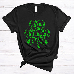 MacnyStore - Guitar Inside Shamrock, Awesome St. Patrick's Day Lucky Shamrock Shape, Irish Family Group T-Shirt