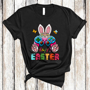 MacnyStore - Happy Easter, Amazing Easter Day Bunny Game Controller, Flowers Gamer Gaming Lover T-Shirt