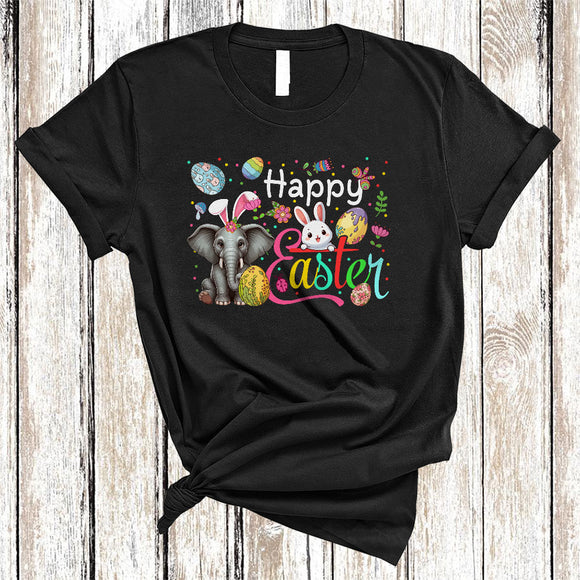 MacnyStore - Happy Easter, Awesome Easter Day Elephant Bunny Ears, Flowers Easter Egg Hunt Group T-Shirt