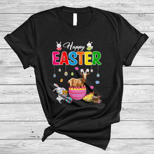 MacnyStore - Happy Easter, Lovely Easter Day Bunny Goat In Egg Basket, Goat Farmer Animal Lover T-Shirt