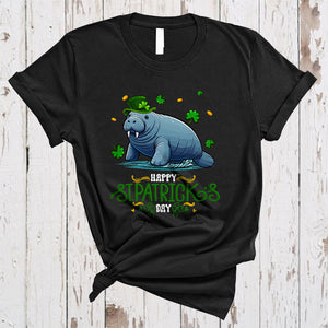 MacnyStore - Happy St. Patrick's Day, Joyful Leprechaun Manatee Lover, Sea Animal Irish Lucky Shamrock T-Shirt